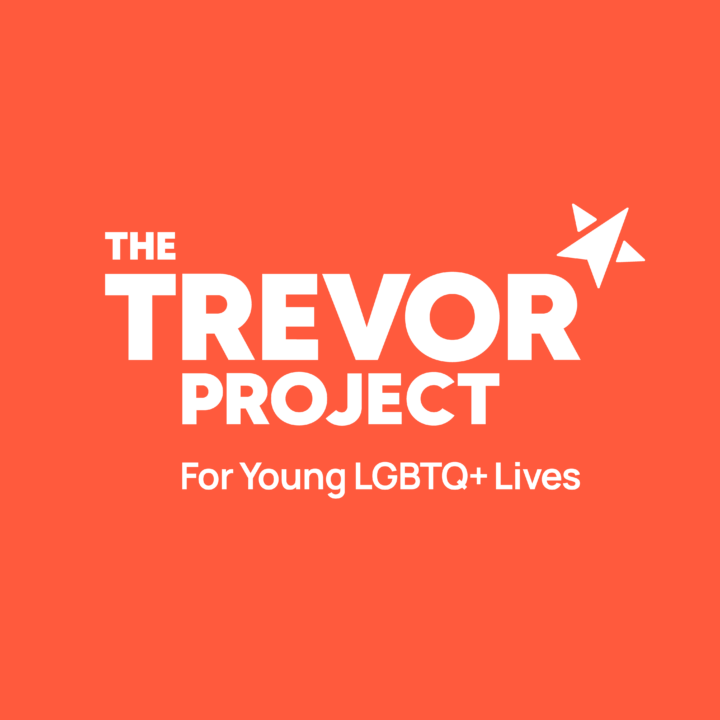Logo that contains text "The Trevor Project for Young LGBTQ+ Lives"