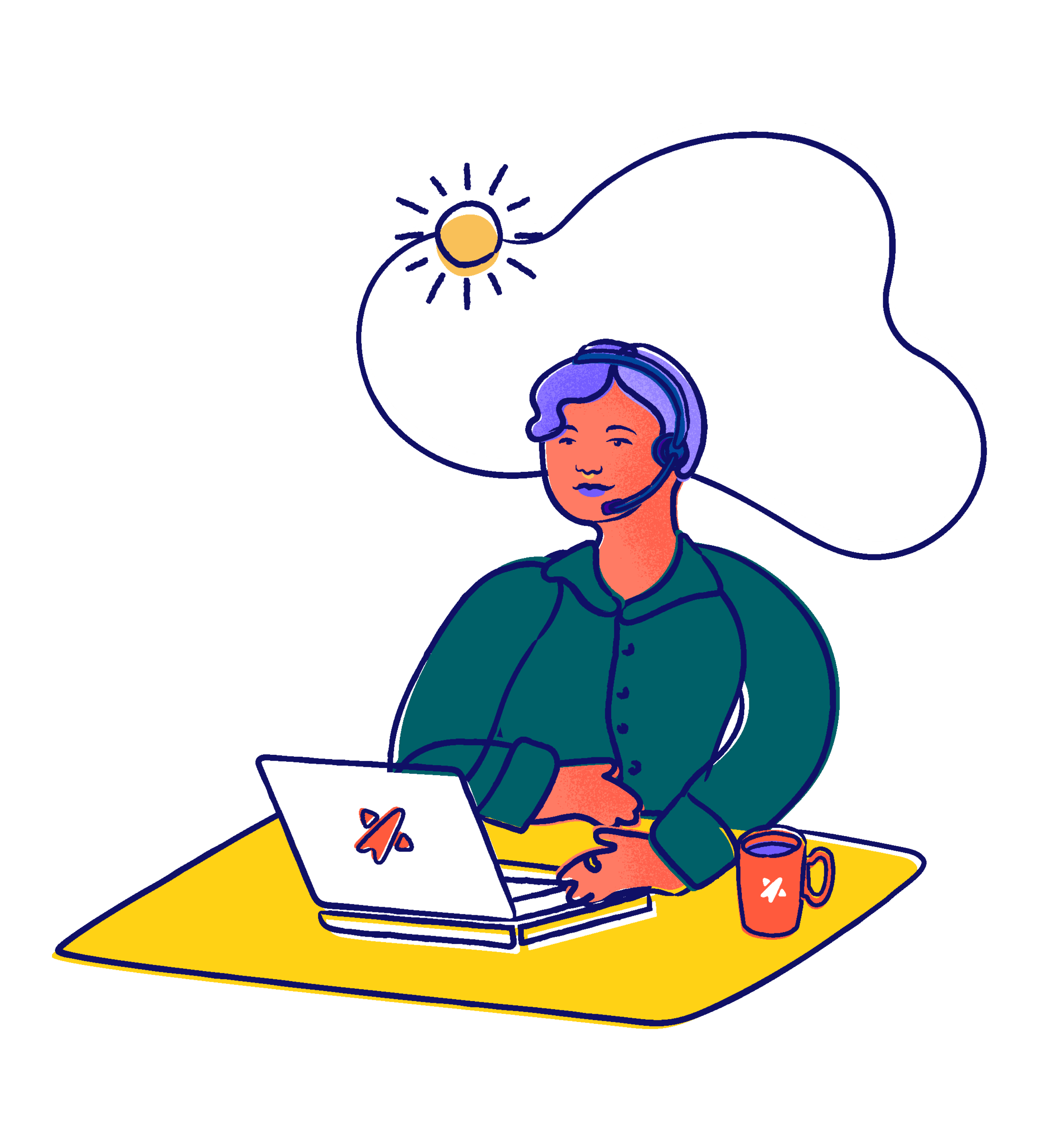 illustration of crisis worker