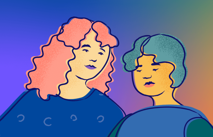 Illustration of 2 people sharing space.